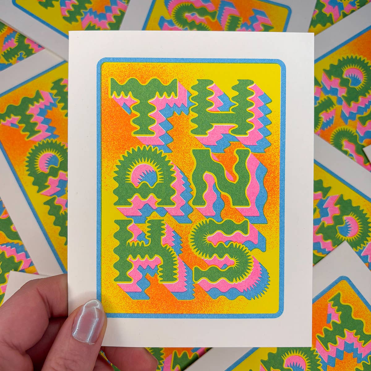 Thanks Card | A2 Risograph Greeting Card