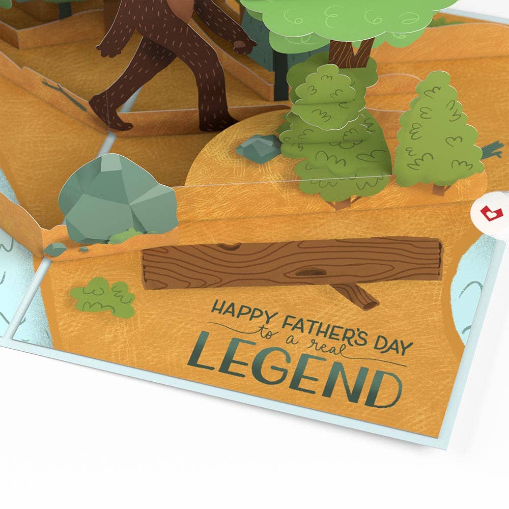 Father's Day Bigfoot Legend Card, 5x7" Pop-Up Cards