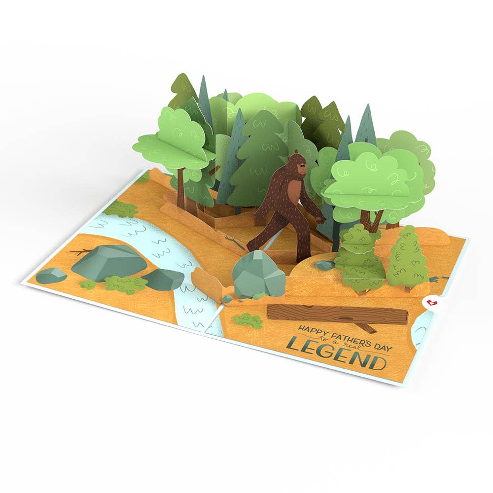 Father's Day Bigfoot Legend Card, 5x7" Pop-Up Cards