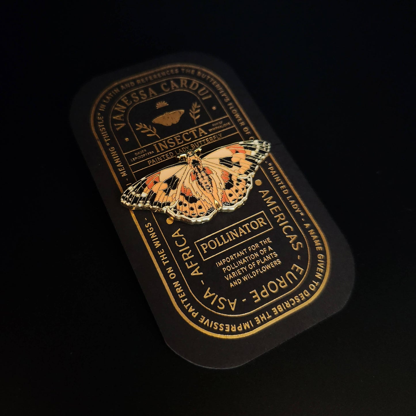 Painted Lady Butterfly Educational Insect Enamel Pin