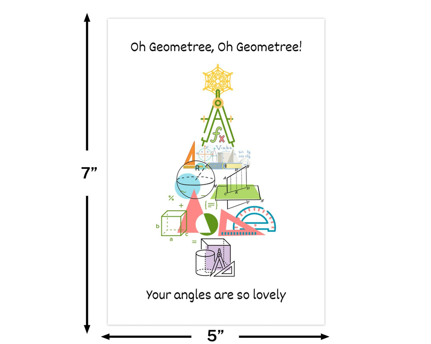 Geometree Christmas Cards, Great for Math Lovers, Geometry