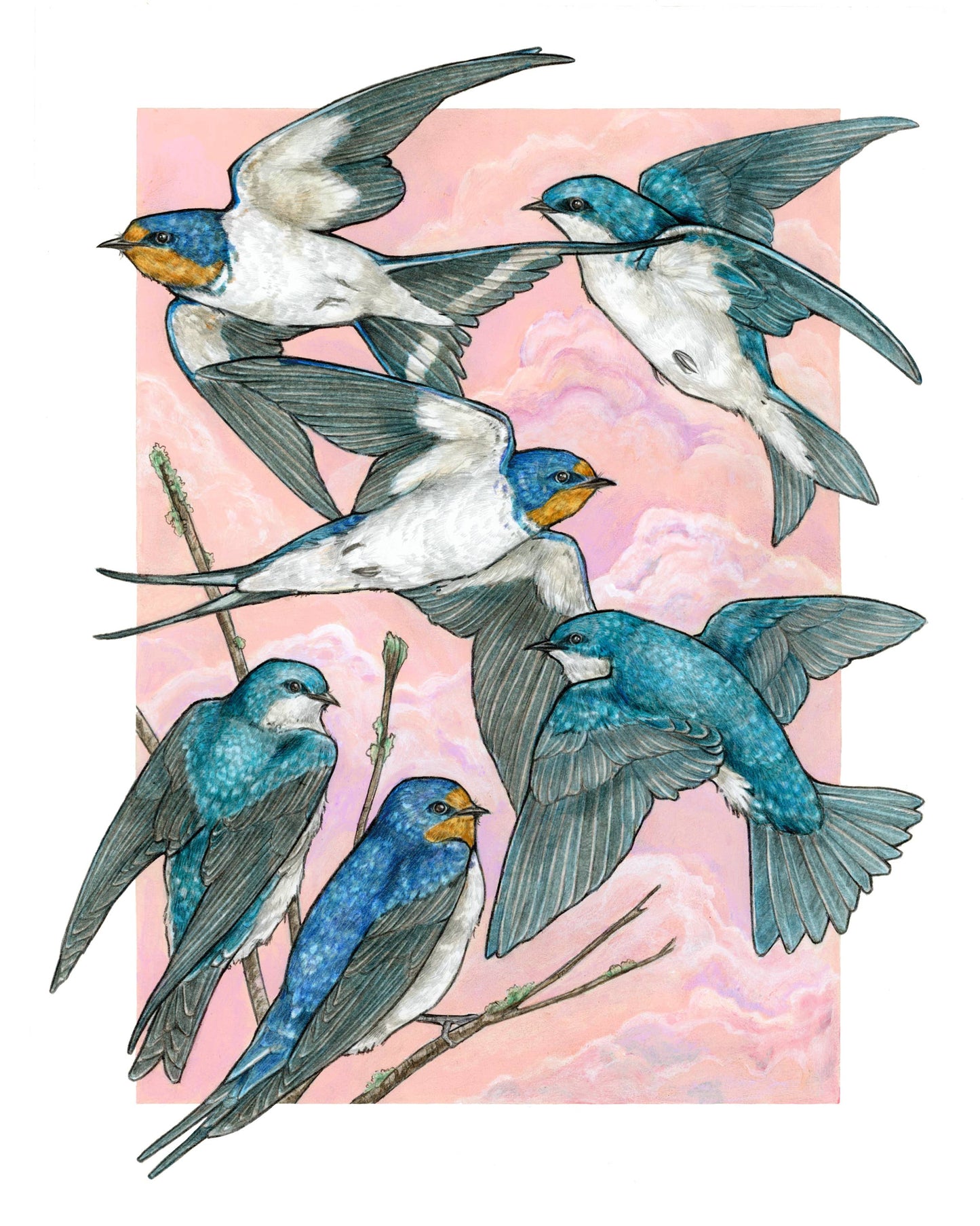 A Flight of Swallows - Archival Print