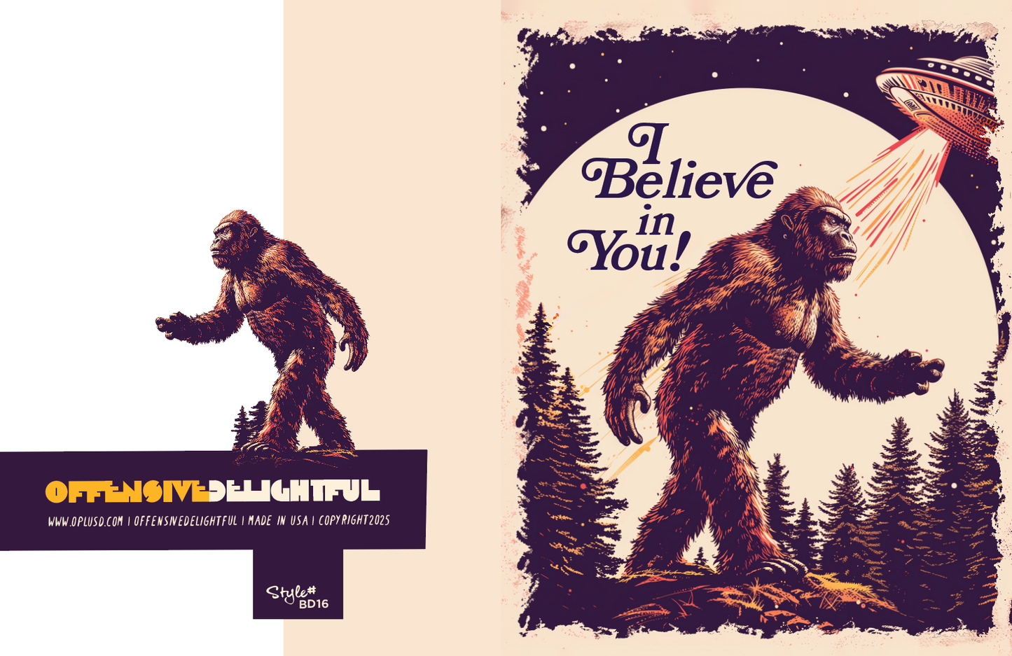 YETI BELIEVES! funny greeting. card