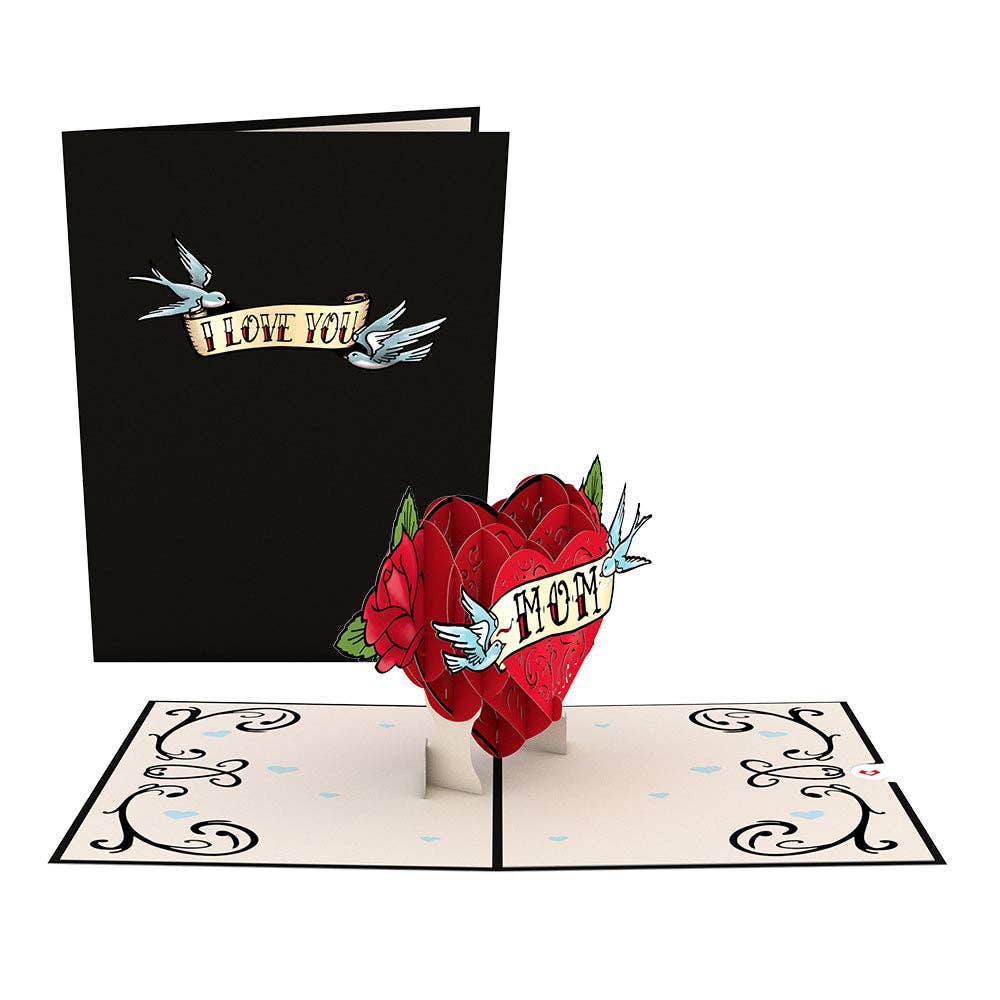 Mom Tattoo Card, 5x7" Pop-Up Card