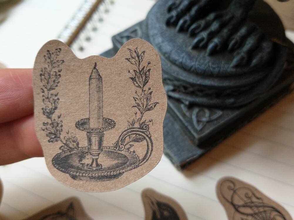 Vintage Spooky Kraft Sticker Sheet - Halloween Horror Creepy