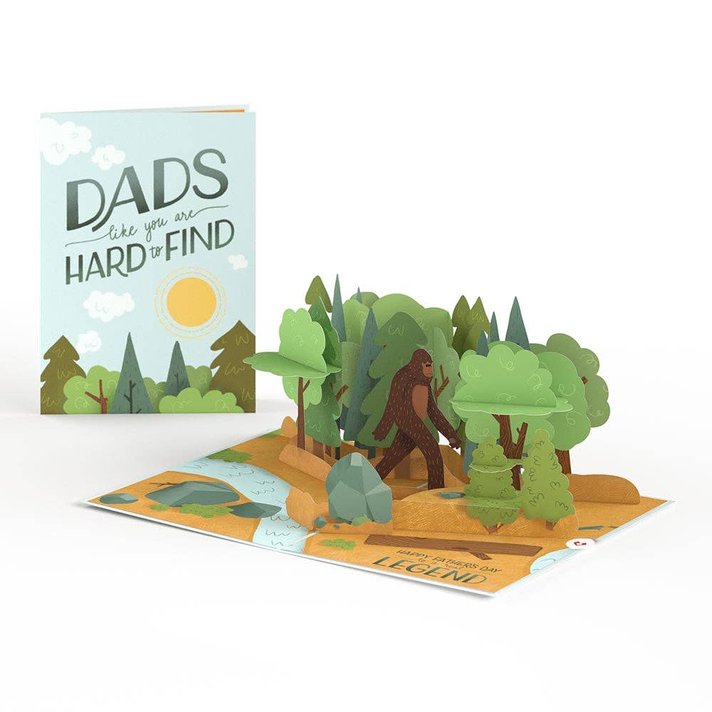Father's Day Bigfoot Legend Card, 5x7" Pop-Up Cards
