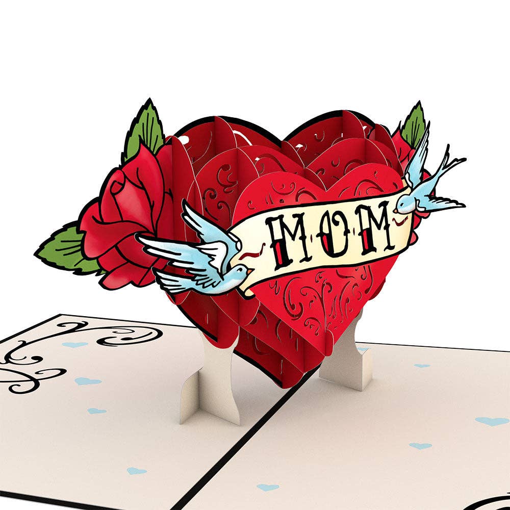 Mom Tattoo Card, 5x7" Pop-Up Card