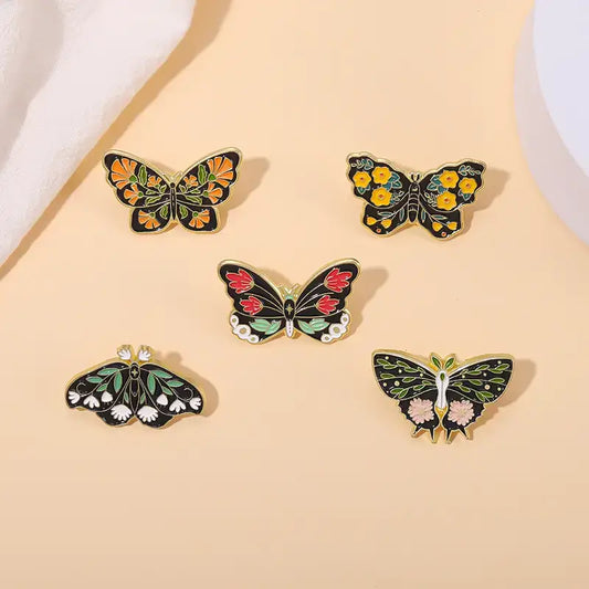 Butterfly Enamel Pin: Flower Wings, Nature-Inspired Jewelry