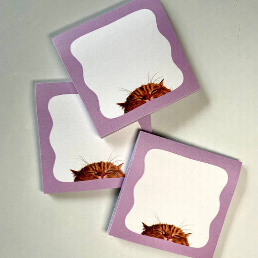 Peeking Cat Post-It Note (Purple)