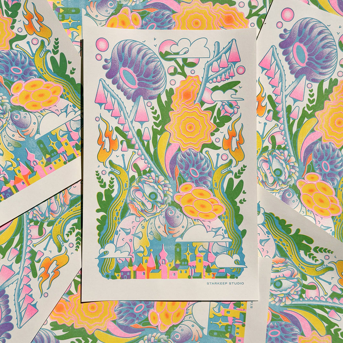 Guardians Risograph Print | 11x17 Riso Print