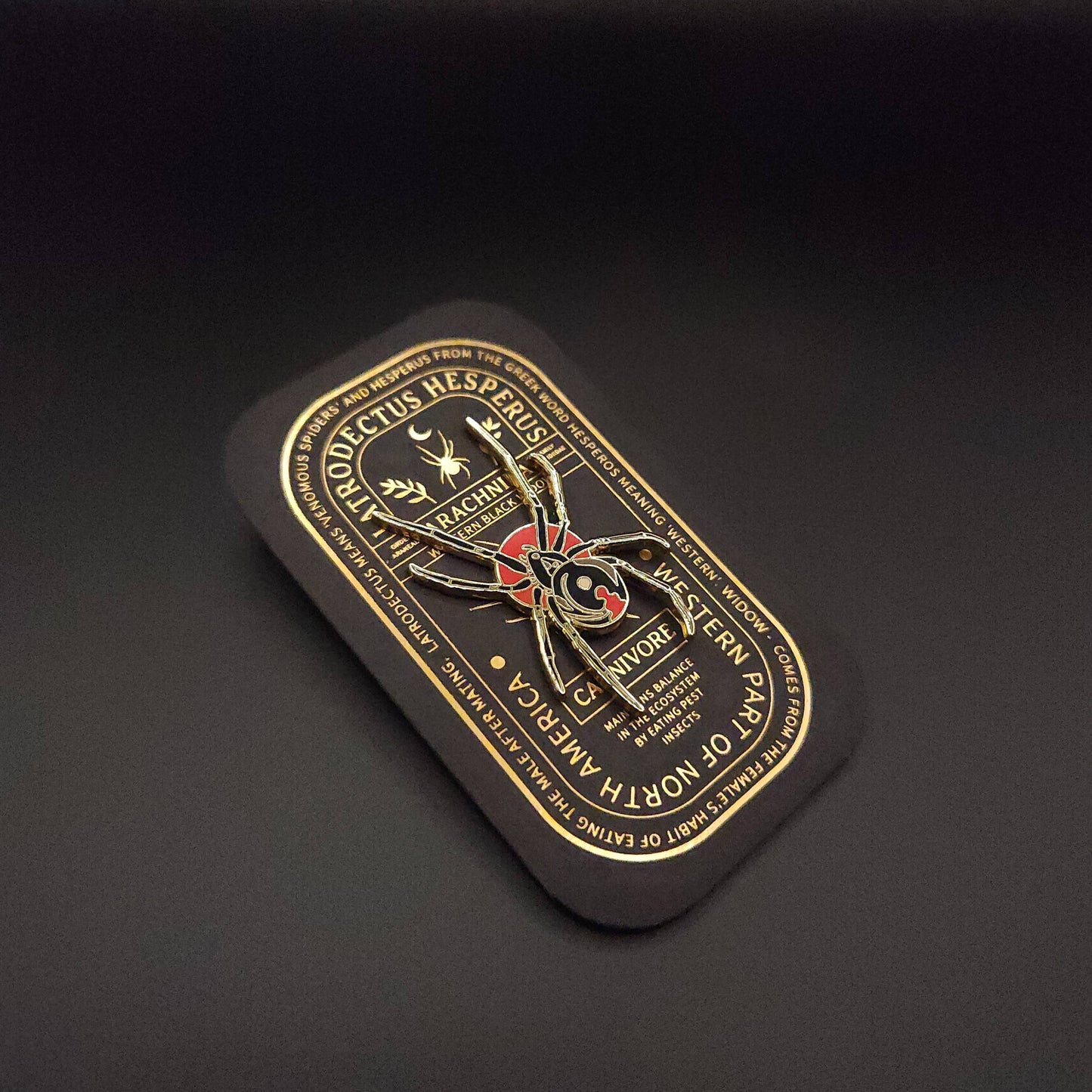 Western Black Widow Educational Arachnid Enamel Pin