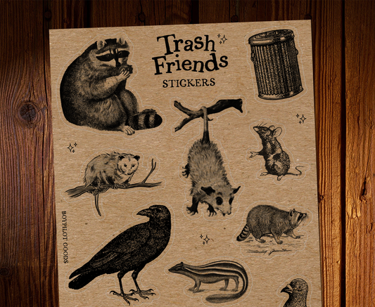 Trash Friends Vintage Sticker Sheet