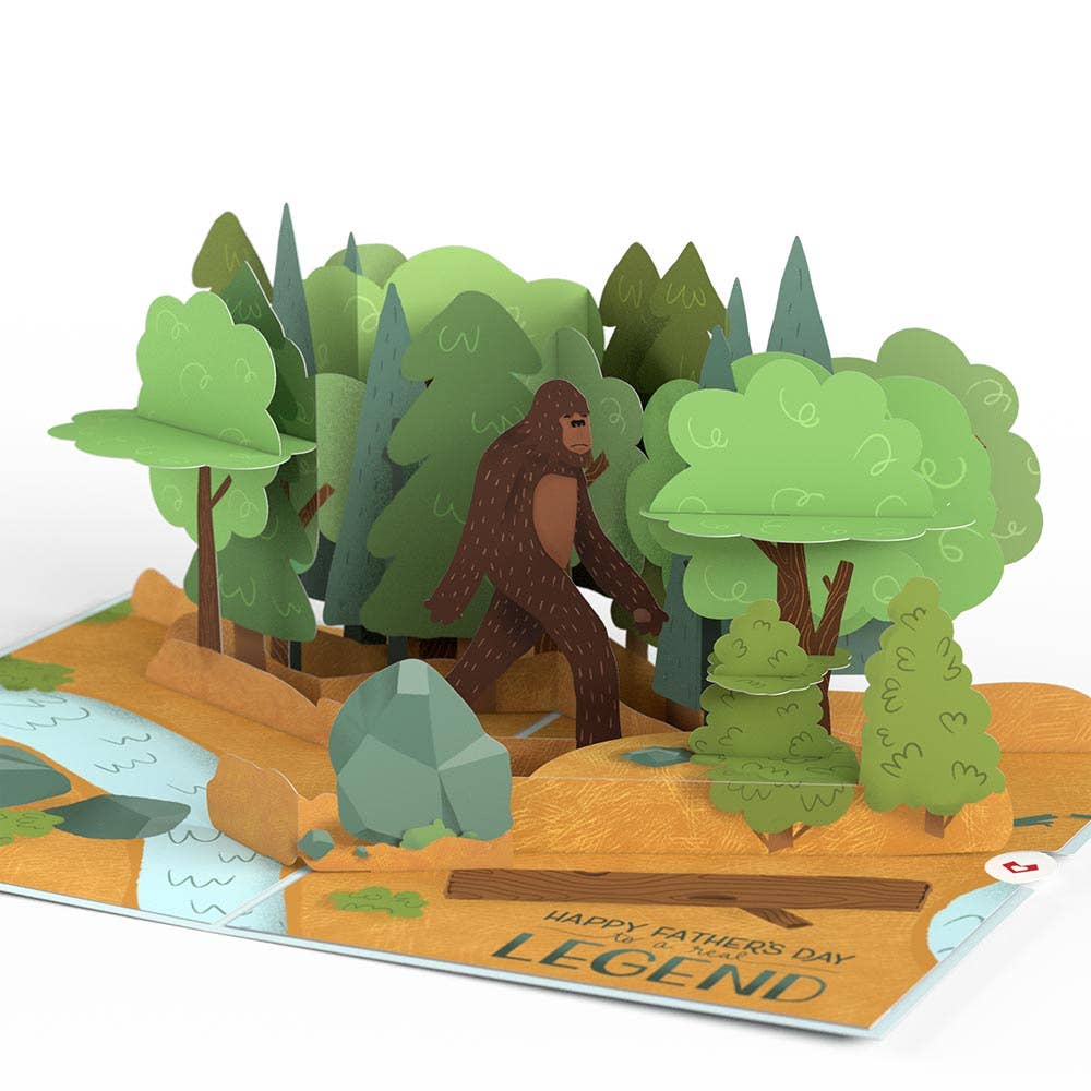 Father's Day Bigfoot Legend Card, 5x7" Pop-Up Cards