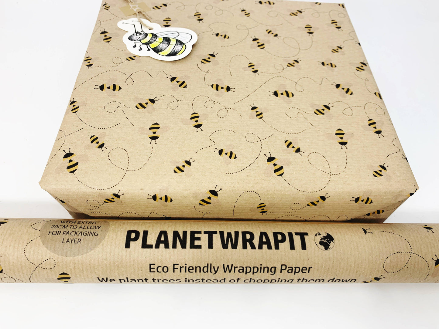 Bee Recycled Kraft Wrapping Paper Gift Wrap