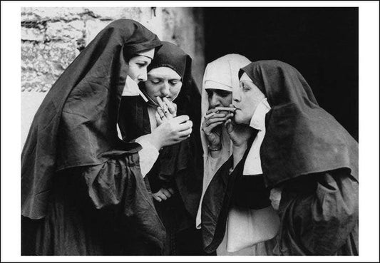 Postcard. Sisters Smoking.  Nuns Smoking.