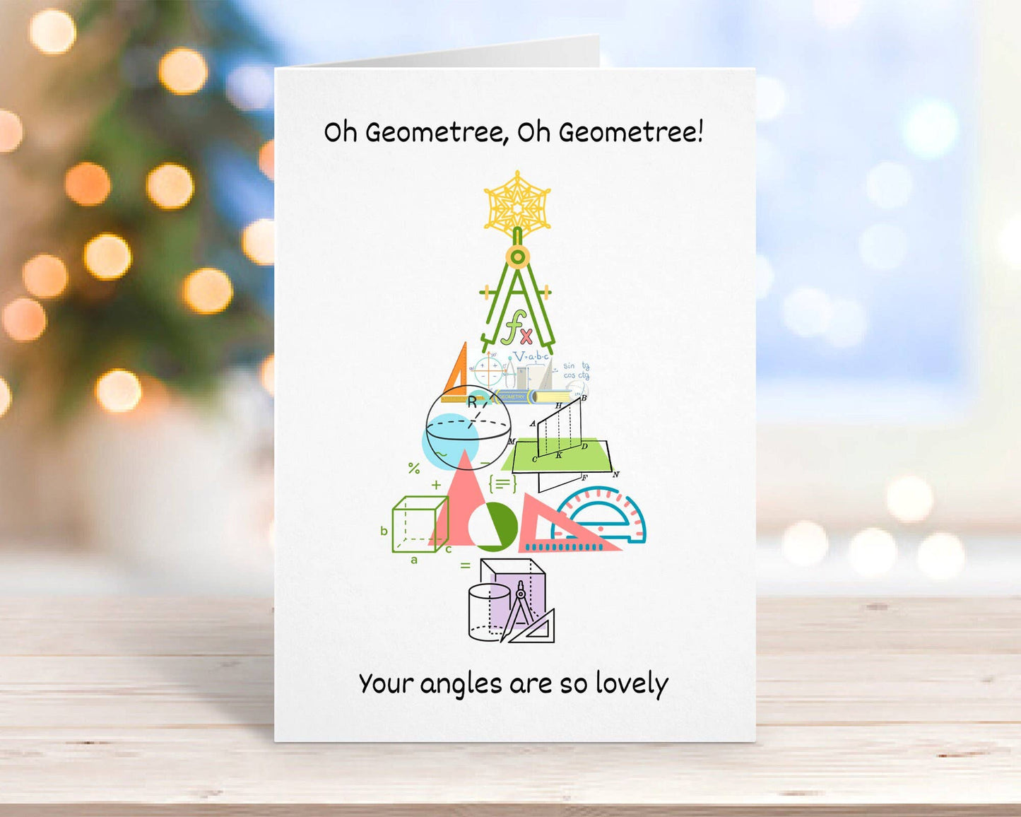 Geometree Christmas Cards, Great for Math Lovers, Geometry