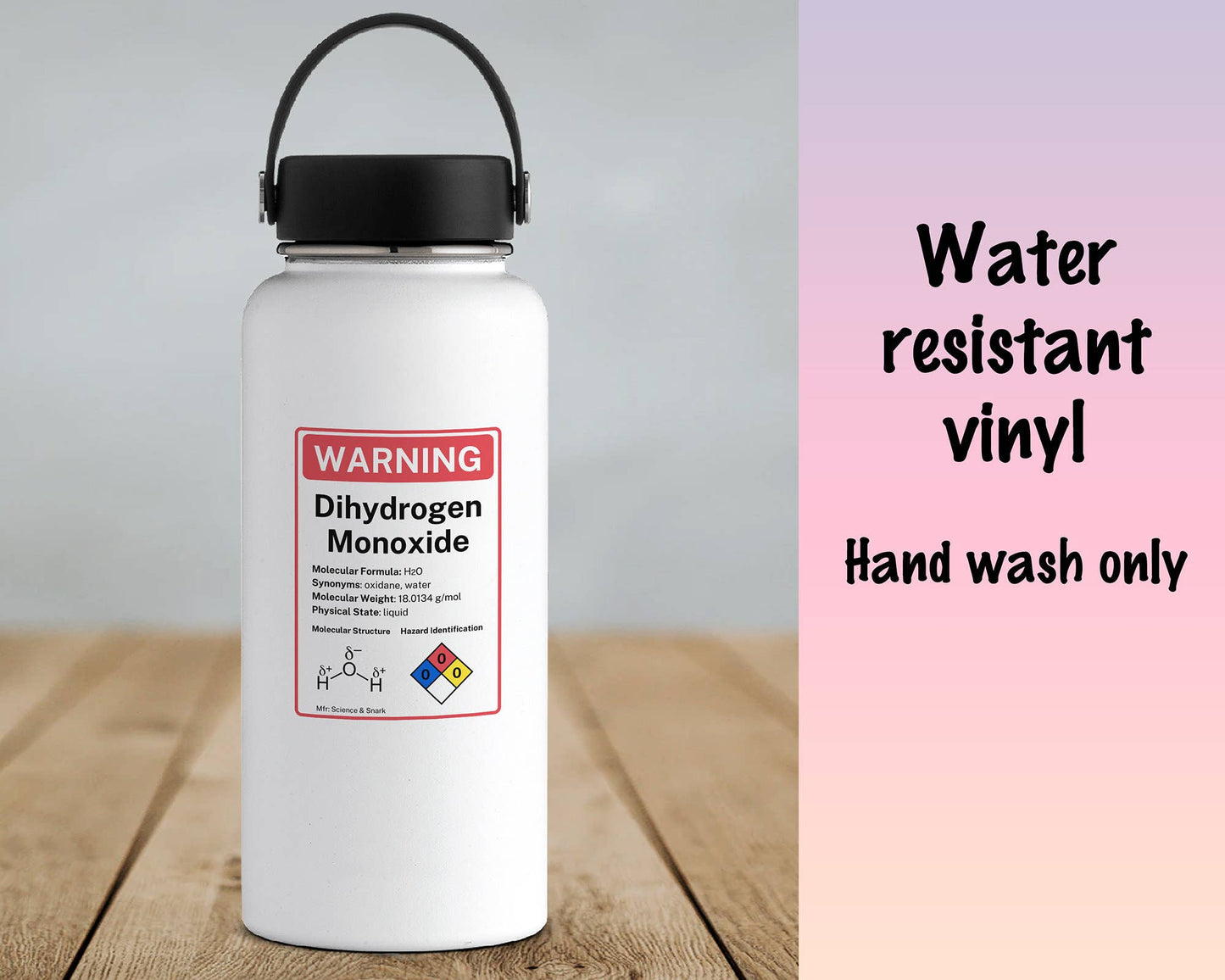 Dihydrogen Monoxide Warning Label