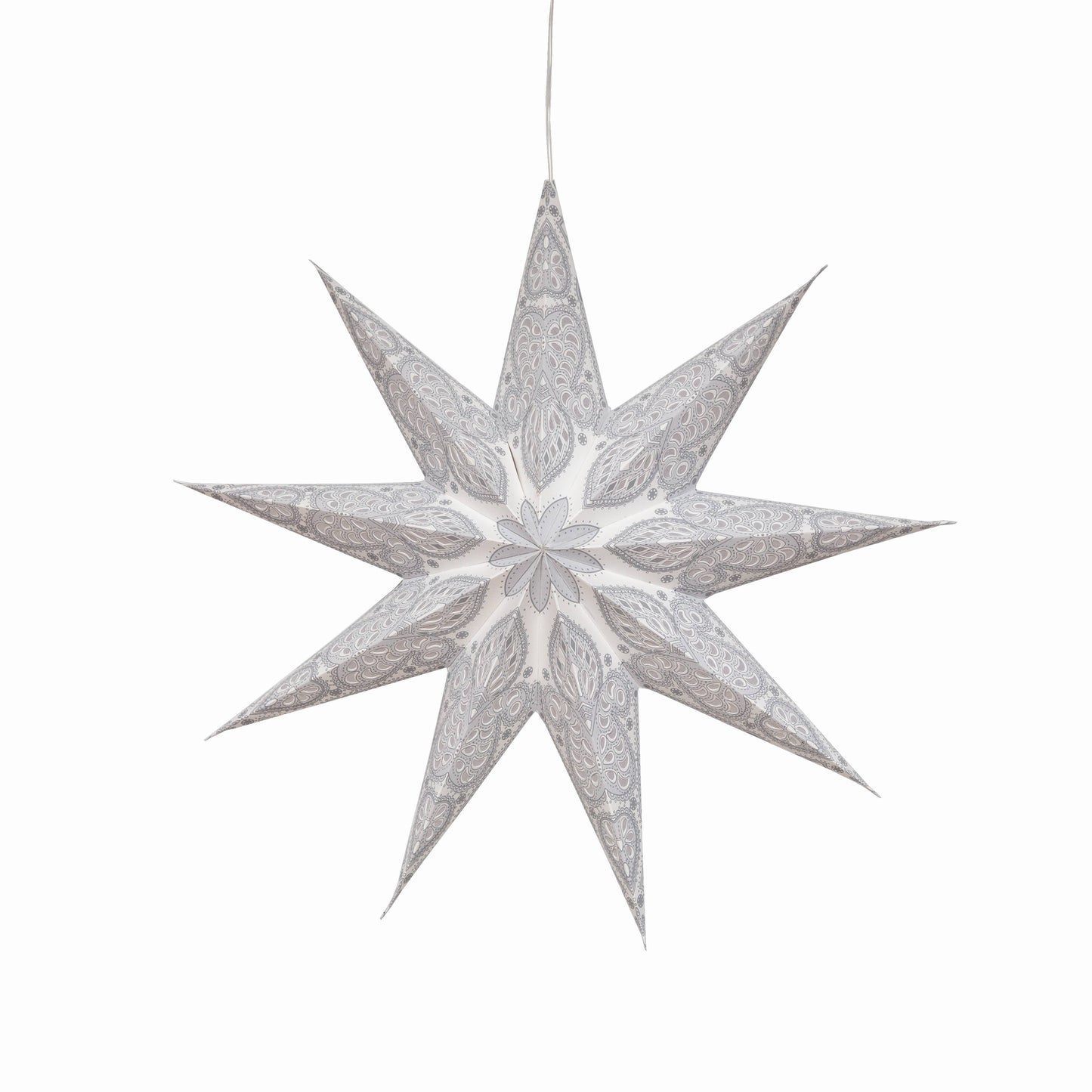 Phoenix ~ 9 Pointer, 17", White Paper Star Lantern Light Paper Star Lantern Light