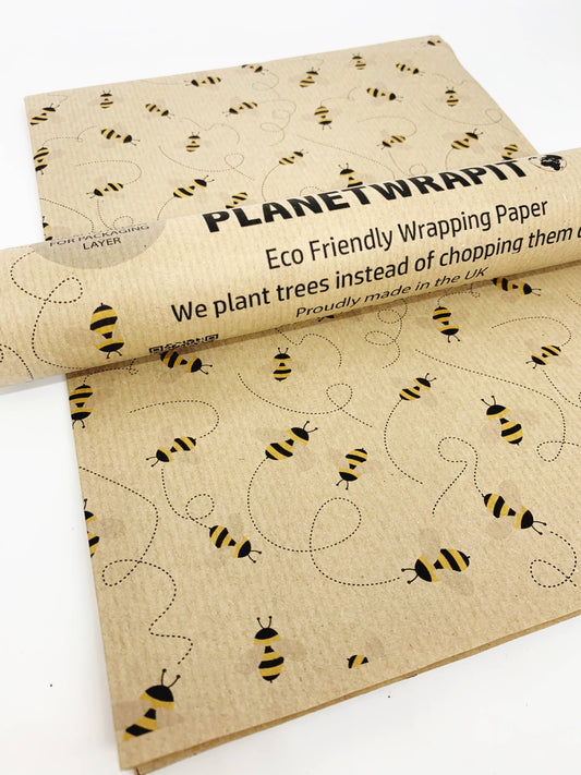 Bee Recycled Kraft Wrapping Paper Gift Wrap